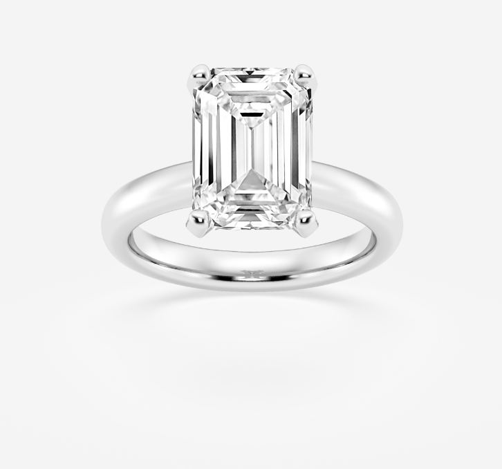 Emerald Cut Solitaire Engagement Ring 4.00ct Lab Grown